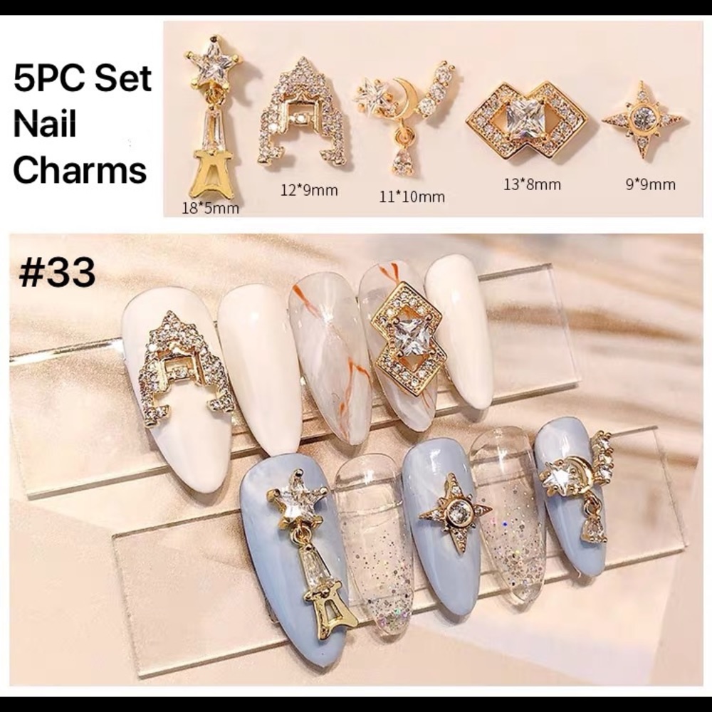 5pc Diamond Charms for Nails Design